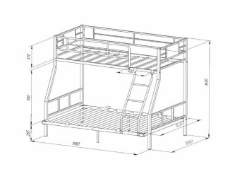 Кровать двухъярусная Гранада-1ЯЯ 140 в Заречном - zarechnyj.mebel-e96.ru