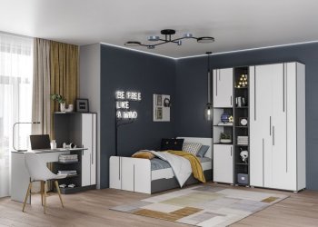 Шкаф 1 дв. Грей (УНИ) (МЛК) в Заречном - zarechnyj.mebel-e96.ru