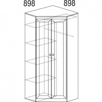 Шкаф угловой Инна 606 денвер темный (Яна) в Заречном - zarechnyj.mebel-e96.ru