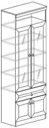 Шкаф для книг Инна 611 (Яна) в Заречном - zarechnyj.mebel-e96.ru