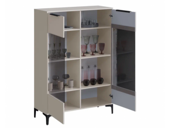 Шкаф со стеклом Кимберли кашемир (Handis) в Заречном - zarechnyj.mebel-e96.ru