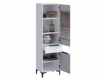 Пенал 550 мм со стеклом Кимберли белый (Handis) в Заречном - zarechnyj.mebel-e96.ru