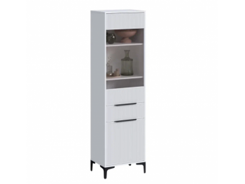 Пенал 550 мм со стеклом Кимберли белый (Handis) в Заречном - zarechnyj.mebel-e96.ru