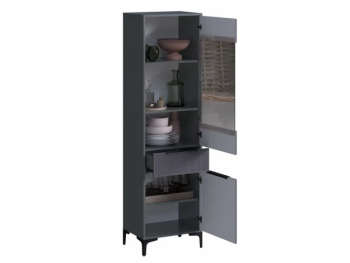 Пенал 550 мм со стеклом Кимберли графит (Handis) в Заречном - zarechnyj.mebel-e96.ru