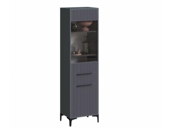 Пенал 550 мм со стеклом Кимберли графит (Handis) в Заречном - zarechnyj.mebel-e96.ru