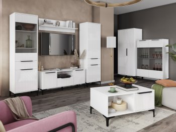 Стенка Кимберли белый, модульная (Handis) в Заречном - zarechnyj.mebel-e96.ru