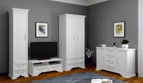 Комод 4ящ.+2дв. ГРАЦИЯ (лак) Белый (БМ) в Заречном - zarechnyj.mebel-e96.ru