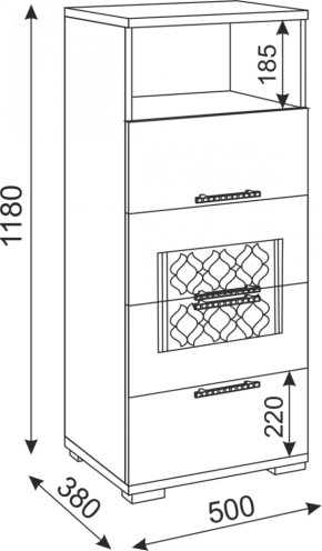 Комод малый Тиффани М10 (Риннер) в Заречном - zarechnyj.mebel-e96.ru