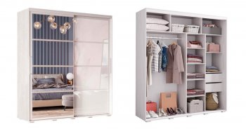Шкаф-купе Крафт-6 белый гладкий 2000 мм (БТС) в Заречном - zarechnyj.mebel-e96.ru