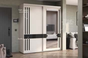Шкаф-купе 2000 мм Крафт-9 белый кашемир  (БТС) в Заречном - zarechnyj.mebel-e96.ru