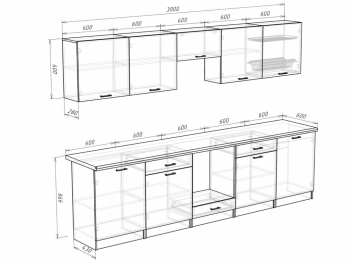 Кухонный гарнитур 3000 мм Кремона фисташка (Росток) в Заречном - zarechnyj.mebel-e96.ru