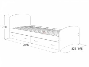 Кровать-6 одинарная с 2-мя ящиками (900*2000) в Заречном - zarechnyj.mebel-e96.ru