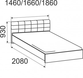 Кровать интерьерная Лита с латами 1400*2000 в Заречном - zarechnyj.mebel-e96.ru