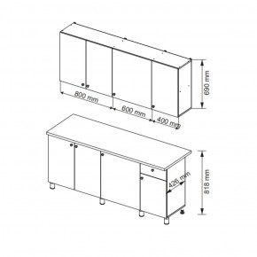 Кухонный гарнитур POINT 1800 мм (Гор) в Заречном - zarechnyj.mebel-e96.ru