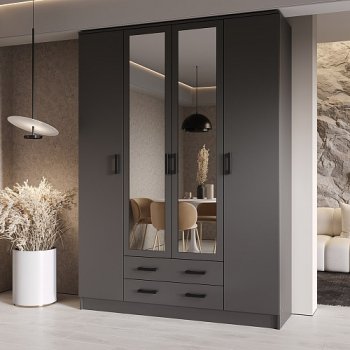 Шкаф Квадро 1600 мм Графит (Эра) в Заречном - zarechnyj.mebel-e96.ru