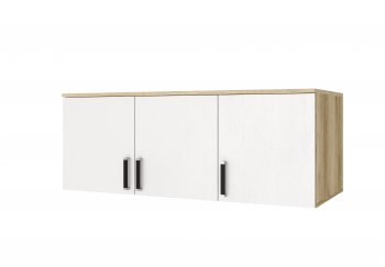 Шкаф Лагуна с антресолью делано/белый (Текс) в Заречном - zarechnyj.mebel-e96.ru