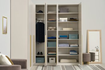 Гардеробная/шкаф 2200*1706 мм Ларго №3 Кашемир (Миф) в Заречном - zarechnyj.mebel-e96.ru