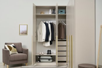 Гардеробная/шкаф 2200*1706 мм Ларго №3 Кашемир (Миф) в Заречном - zarechnyj.mebel-e96.ru