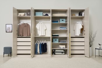 Гардеробная/шкаф 3200 мм Ларго №2 Кашемир (Миф) в Заречном - zarechnyj.mebel-e96.ru