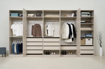 Гардеробная/шкаф 4000 мм Ларго №4 Кашемир (Миф) в Заречном - zarechnyj.mebel-e96.ru