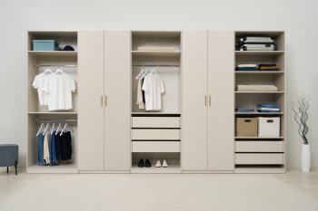 Гардеробная/шкаф 4000 мм Ларго №4 Кашемир (Миф) в Заречном - zarechnyj.mebel-e96.ru