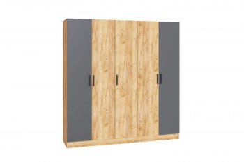 Шкаф 2000 мм Ларс без зеркал, крафт/графит (Микон) в Заречном - zarechnyj.mebel-e96.ru