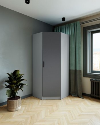 Шкаф угловой Ларс (угол скос), Серый камень/графит (Микон) в Заречном - zarechnyj.mebel-e96.ru