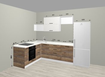 Угловой кухонный гарнитур Санвут 1516х2100 мм в Заречном - zarechnyj.mebel-e96.ru