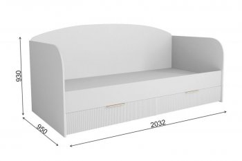 Кровать Лавис ДКД 2000.1 с ящиками белый софт (ДСВ) в Заречном - zarechnyj.mebel-e96.ru