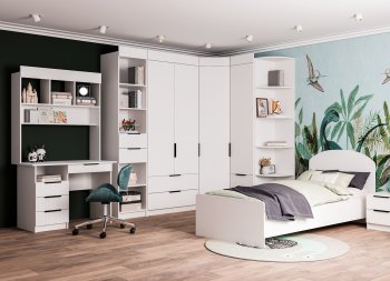 Набор детской мебели Лавис модульный белый софт (ДСВ) в Заречном - zarechnyj.mebel-e96.ru
