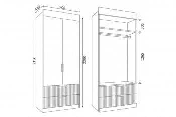 Шкаф Лавис ШД 900.1, белый софт (ДСВ) в Заречном - zarechnyj.mebel-e96.ru