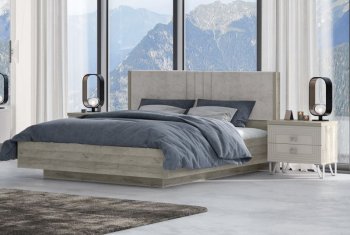 Кровать 1600 мм Лежер КР-311-16-16 дуб серый/велюр Missoni 18 (Сантан) в Заречном - zarechnyj.mebel-e96.ru