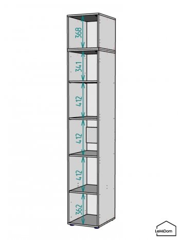 Шкаф с антресолью 400 мм Linnea MHR-1A-2 2450х400х510 (Графит-М 11.1.25) в Заречном - zarechnyj.mebel-e96.ru