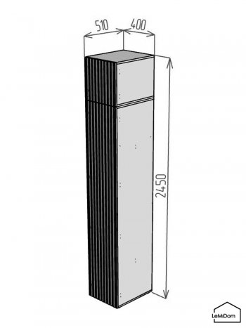 Шкаф с антресолью 400 мм Linnea MHR-1A-2 2450х400х510 (ДВ-М 11.1.25) в Заречном - zarechnyj.mebel-e96.ru