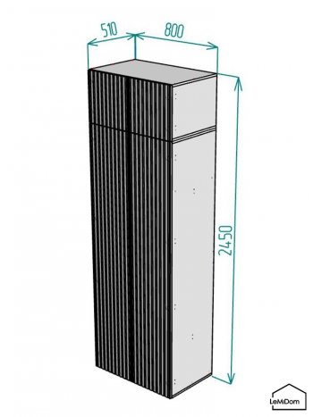 Шкаф с антресолью 800 мм Linnea MHR-2A-2 2450х800х510 (Белый-М 11.1.2) в Заречном - zarechnyj.mebel-e96.ru