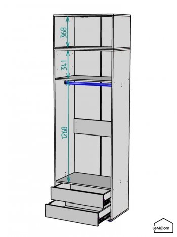 Шкаф с антресолью 800 мм Linnea MHR-2A-3 2450х800х510 (ДВ-М 11.1.25) в Заречном - zarechnyj.mebel-e96.ru