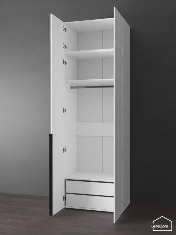 Шкаф с антресолью 800 мм Linnea MHR-2A-3 2450х800х510 (Белый-М 11.1.2) в Заречном - zarechnyj.mebel-e96.ru