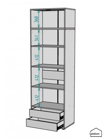 Шкаф с антресолью 800 мм Linnea MHR-2A-4 2450х800х510 (Белый-М 11.1.2) в Заречном - zarechnyj.mebel-e96.ru