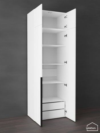 Шкаф с антресолью 800 мм Linnea MHR-2A-4 2450х800х510 (Белый-М 11.1.1) в Заречном - zarechnyj.mebel-e96.ru