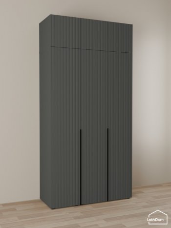 Шкаф с антресолью 1200 мм Linnea MHR-3A-1 2450х1200х510 (Графит-М 11.1.25) в Заречном - zarechnyj.mebel-e96.ru