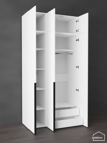 Шкаф с антресолью 1200 мм Linnea MHR-3A-2 2450х1200х510 (Белый-М 11.1.2) в Заречном - zarechnyj.mebel-e96.ru