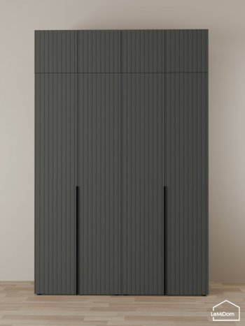 Шкаф с антресолью 1600 мм Linnea MHR-4A-1 2450х1600х510 (Графит-М 11.1.25) в Заречном - zarechnyj.mebel-e96.ru