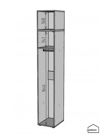 Шкаф с антресолью 400 мм Linnea MHR-1A-1 2450х400х510 (ДВ-М 11.1.25) в Заречном - zarechnyj.mebel-e96.ru