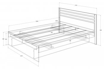 Кровать двуспальная Лиана графит (Зарон) в Заречном - zarechnyj.mebel-e96.ru