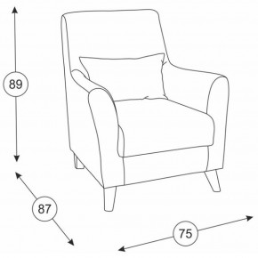 Либерти кресло, ткань ТК 231, ШхГхВ 75х87х89 см. в Заречном - zarechnyj.mebel-e96.ru