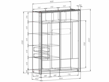 Шкаф-купе 1600 мм Либерти (Росток) в Заречном - zarechnyj.mebel-e96.ru