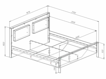 Кровать Либерти 1600/1800 мм с плитой 22 (Росток) в Заречном - zarechnyj.mebel-e96.ru