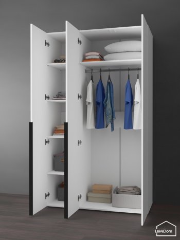 Шкаф Linnea MHR-3-1 2050х1200х510 (Белый-М 11.1.1) в Заречном - zarechnyj.mebel-e96.ru