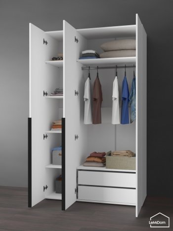 Шкаф Linnea MHR-3-2 2050х1200х510 (Белый-М 11.1.2) в Заречном - zarechnyj.mebel-e96.ru