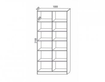 Шкаф распашной 1000 мм М6-2.4 Б+Б 100 (М6) в Заречном - zarechnyj.mebel-e96.ru